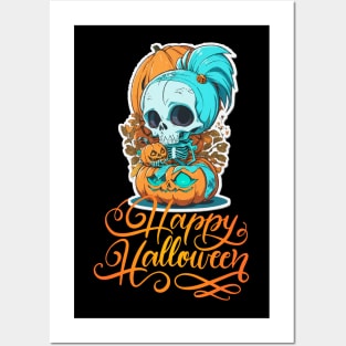 Funny Halloween Skeleton Posters and Art